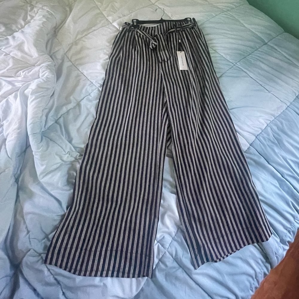 Never Worn! NWT POPSUGAR Paper Bag Wide Leg Striped Trousers